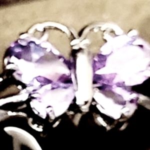 BN PURPLE STERLING SILVER 925  BUTTERFLY